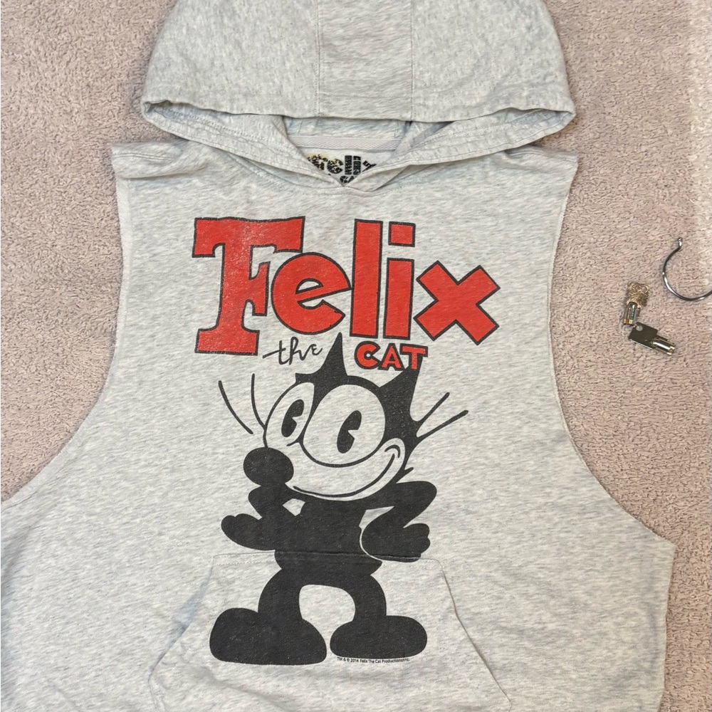 Felix the Cat Gray Sleeveless Hoodie